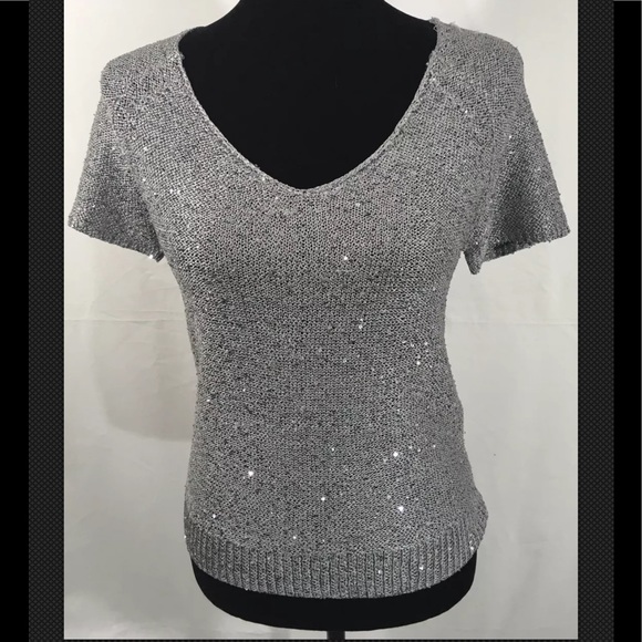 Philosophy Sweaters - Philosophy Republic Silver Sequin Sweater